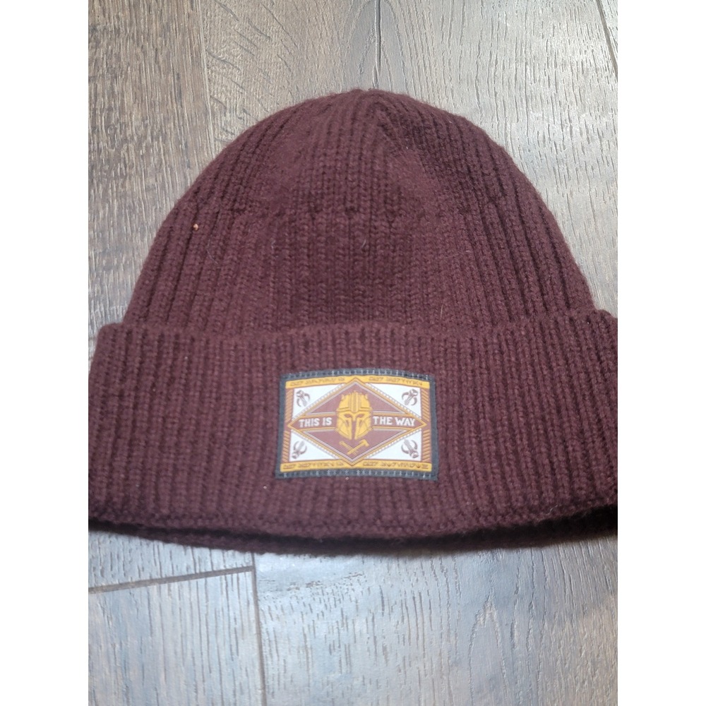 Star Wars The Mandalorian Beanie Maroon This Is The Way Wool Blend‎ Knit Hat